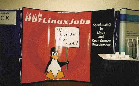 LinuxWorld Expo 2001 San Francisco HotLinuxJobs Booth